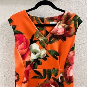 Calvin Klein Orange Floral Dress